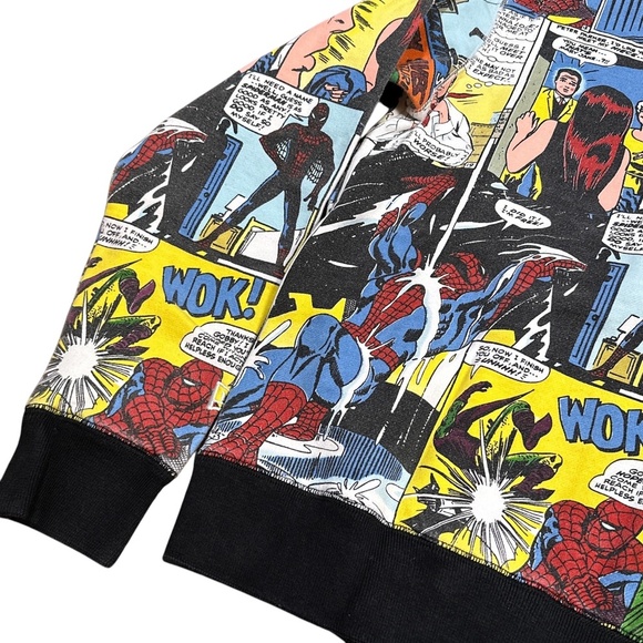 Vintage Y2K Marvel New Era Spider-Man End of Green Goblin All Over Hoodie Mens L - Picture 7 of 13